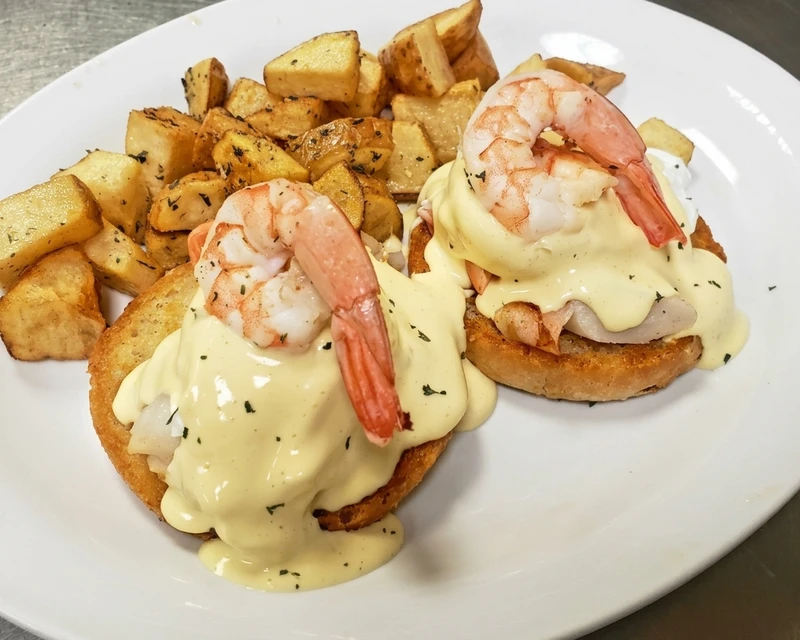 Seafood Benni breakfast takeout in Airdrie